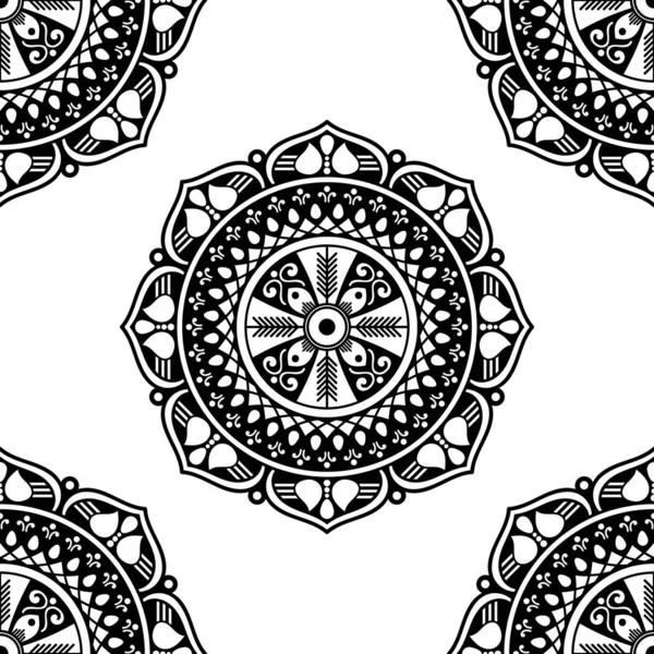 マンダラ幾何学的パターンを持つ抽象的なグラフィック正方形の背景 ベクターイラスト — ストックベクタ