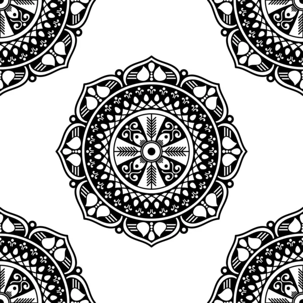 Astratto Sfondo Grafico Quadrato Con Motivo Geometrico Mandala Illustrazione Vettoriale — Vettoriale Stock