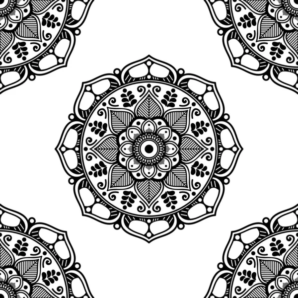 Abstract Grafische Vierkante Achtergrond Met Mandala Geometrisch Patroon Vectorillustratie — Stockvector