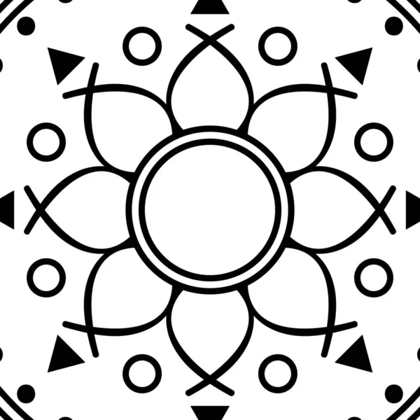 Adorno Mandala Étnico Árabe Pakistán Marruecos Turquía India España — Vector de stock