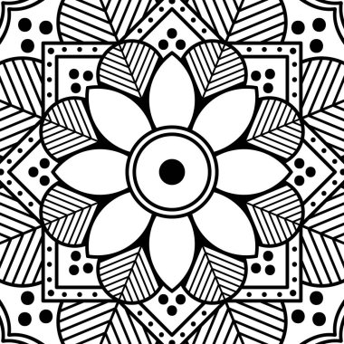 Etnik Mandala Süslemesi. Arapça, Pakistan, Fas, Türkçe, Hindistan, İspanya motifleri