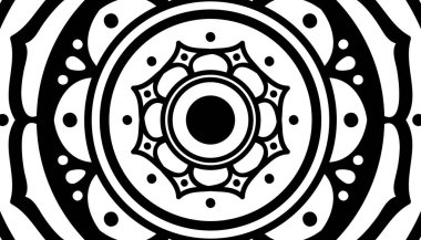 Mandala dekoratif yuvarlak süs. Tebrik kartı, telefon kılıfı baskı, vb için kullanılabilir. Elle çizilmiş arka plan, vektör beyaz izole. Eps 10 