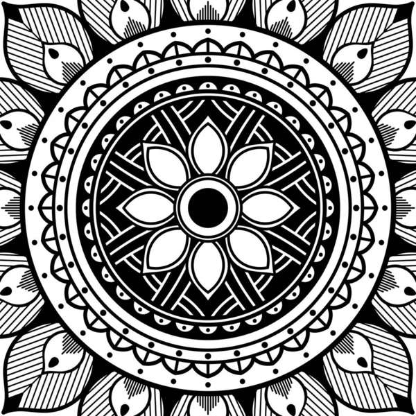 Mandala Ornamento Redondo Decorativo Pode Ser Usado Para Cartão Saudação — Vetor de Stock