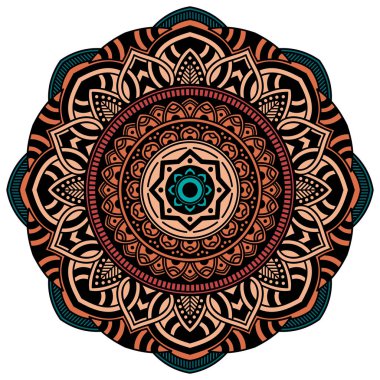 Beyaza izole edilmiş dekoratif etnik renk süsü. Tatil için iyi bir dekor. Yazdırma ve tebrik kartı için mükemmel.