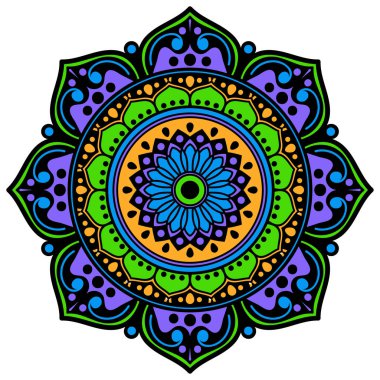 Beyaza izole edilmiş dekoratif etnik renk süsü. Tatil için iyi bir dekor. Yazdırma ve tebrik kartı için mükemmel.