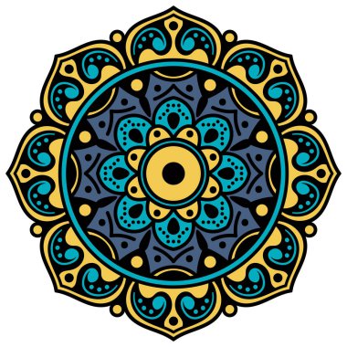 Beyaza izole edilmiş dekoratif etnik renk süsü. Tatil için iyi bir dekor. Yazdırma ve tebrik kartı için mükemmel.