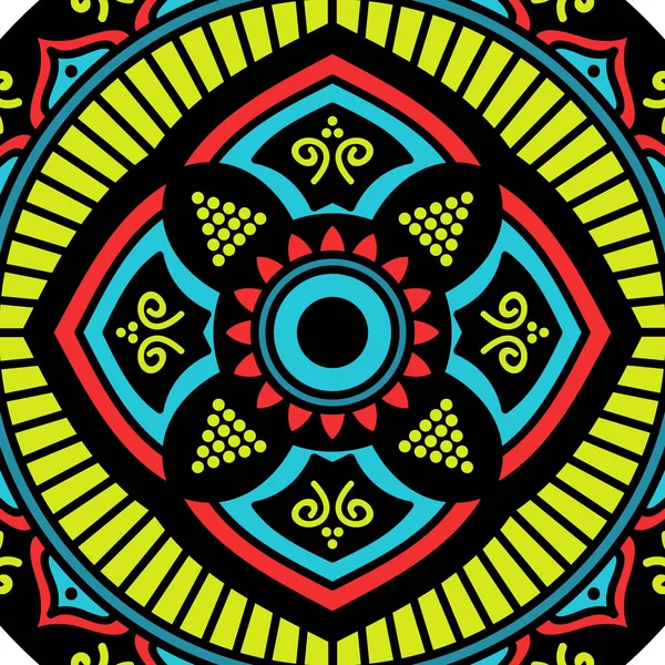 Mandala Ornamento Redondo Decorativo Pode Ser Usado Para Cartão Saudação — Vetor de Stock