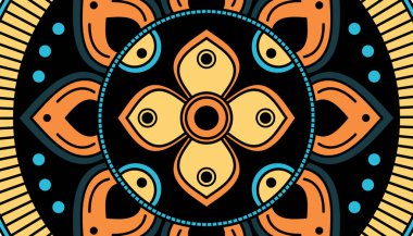 Mandala dekoratif yuvarlak süs. Tebrik kartı, telefon kılıfı baskı, vb için kullanılabilir. Elle çizilmiş arka plan, vektör beyaz izole. Eps 10 