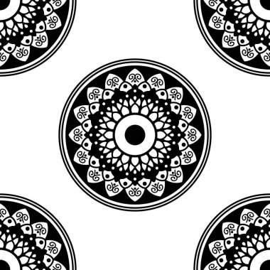 Mandala geometrik desenli soyut grafik kare arkaplan. Vektör illüstrasyonu