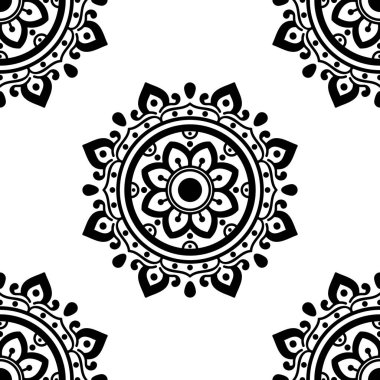 Mandala geometrik desenli soyut grafik kare arkaplan. Vektör illüstrasyonu