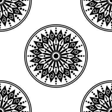 Mandala geometrik desenli soyut grafik kare arkaplan. Vektör illüstrasyonu