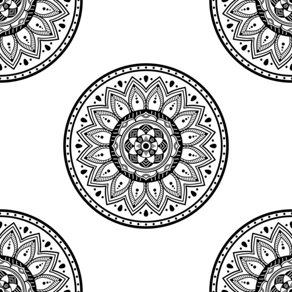 Abstraktní Grafické Čtvercové Pozadí Mandalou Geometrický Vzor Vektorová Ilustrace — Stockový vektor