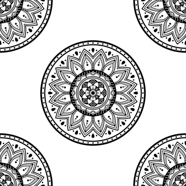 Astratto Sfondo Grafico Quadrato Con Motivo Geometrico Mandala Illustrazione Vettoriale — Vettoriale Stock