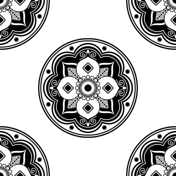 Abstrakt Grafisk Fyrkantig Bakgrund Med Mandala Geometriska Mönster Vektorillustration — Stock vektor