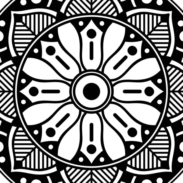 Αφηρημένο Γραφικό Τετράγωνο Φόντο Mandala Γεωμετρικό Μοτίβο Εικονογράφηση Διανύσματος — Διανυσματικό Αρχείο