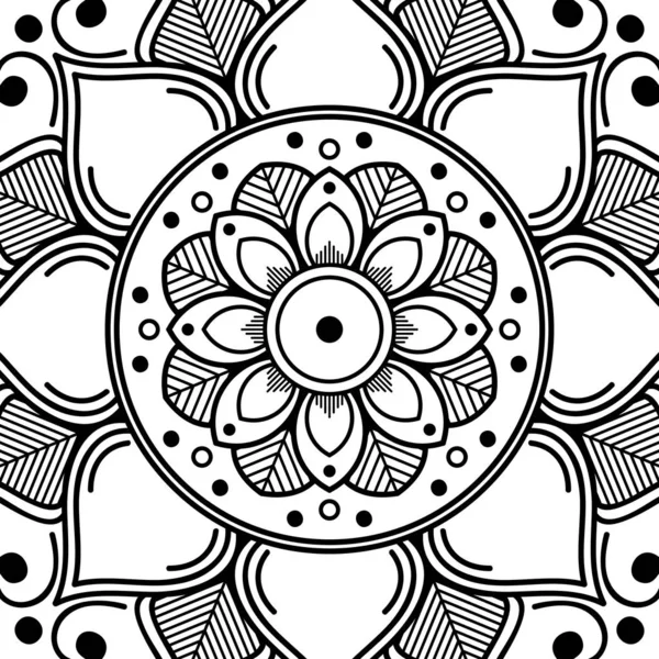 Fond Carré Graphique Abstrait Avec Motif Géométrique Mandala Illustration Vectorielle — Image vectorielle