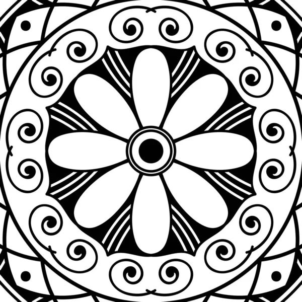 Fond Carré Graphique Abstrait Avec Motif Géométrique Mandala Illustration Vectorielle — Image vectorielle