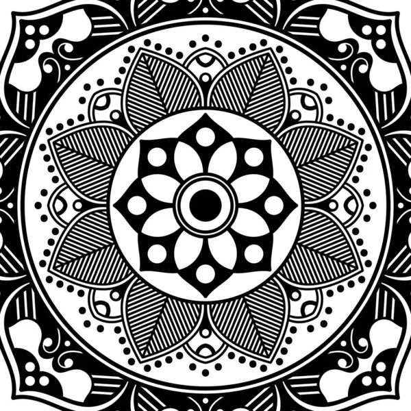Abstrakte Grafische Quadratische Hintergrund Mit Mandala Geometrischen Muster Vektorillustration — Stockvektor