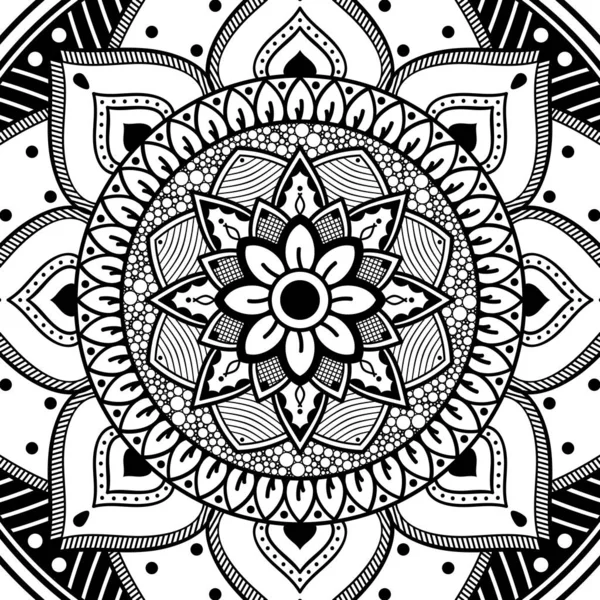 Fond Carré Graphique Abstrait Avec Motif Géométrique Mandala Illustration Vectorielle — Image vectorielle