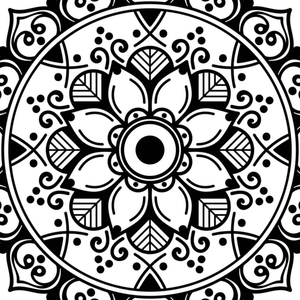 Astratto Sfondo Grafico Quadrato Con Motivo Geometrico Mandala Illustrazione Vettoriale — Vettoriale Stock