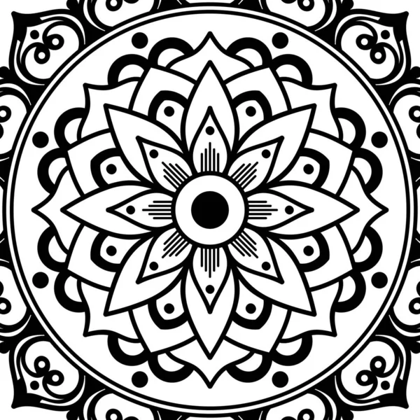 Mandala Geometrik Desenli Soyut Grafik Kare Arkaplan Vektör Illüstrasyonu — Stok Vektör