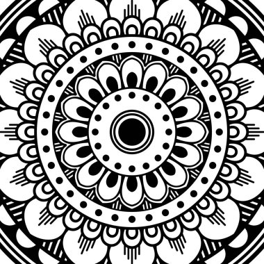 Boyama kitabı için Mandala. Arapça, Pakistan, Fas, Türkçe, Hindistan, İspanya motifleri