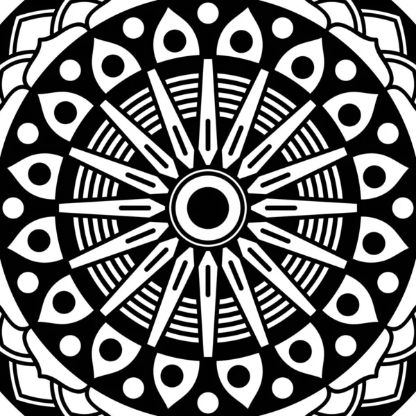 Mandala Para Colorir Livro Árabe Paquistão Marroquino Turco Indiano Espanha — Vetor de Stock