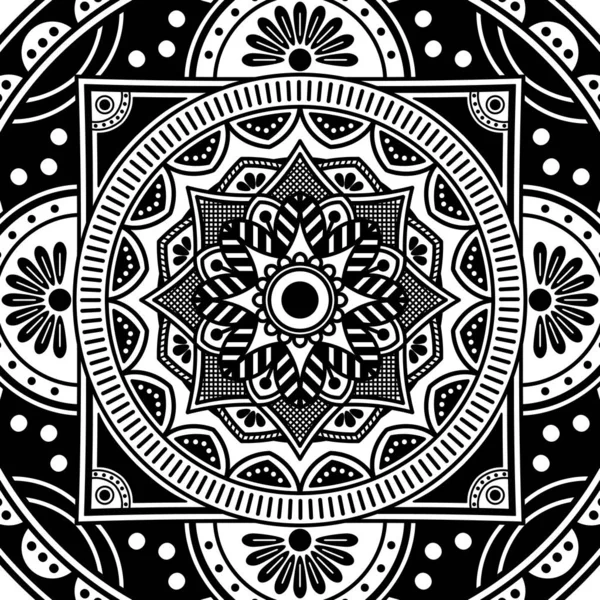 Mandala Para Colorear Libro Árabe Pakistán Marruecos Turquía India España — Vector de stock