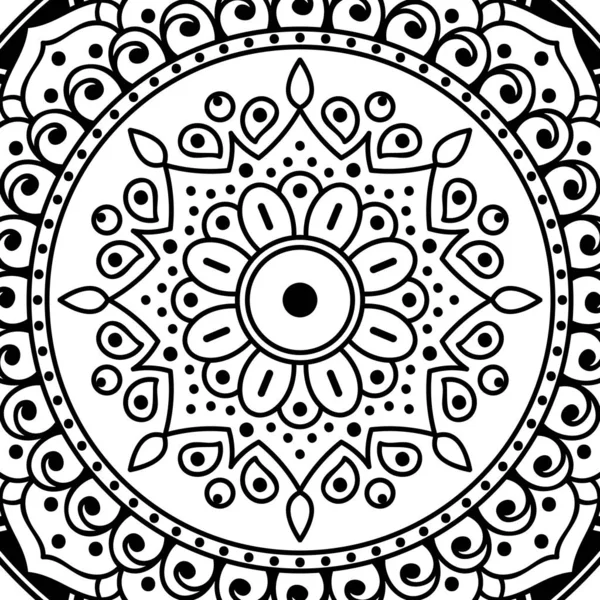 Mandala Para Colorear Libro Árabe Pakistán Marruecos Turquía India España — Vector de stock