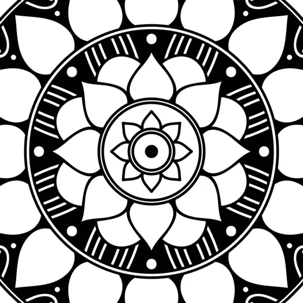 Mandala Para Colorear Libro Árabe Pakistán Marruecos Turquía India España — Archivo Imágenes Vectoriales