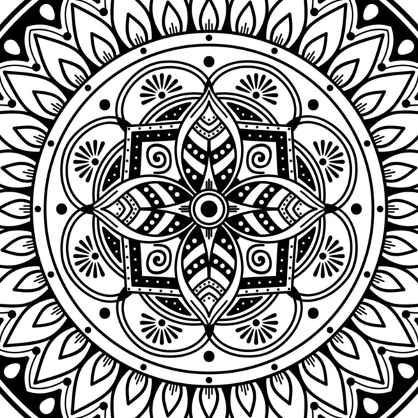 Mandala Para Colorear Libro Árabe Pakistán Marruecos Turquía India España — Vector de stock