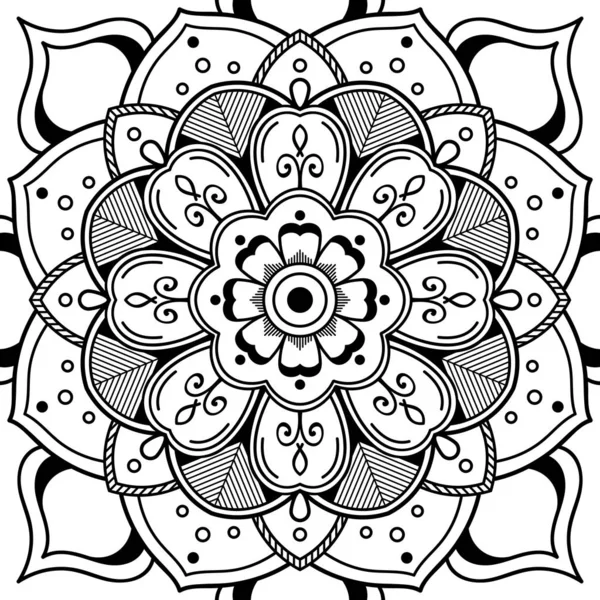 Mandala Para Colorear Libro Árabe Pakistán Marruecos Turquía India España — Vector de stock