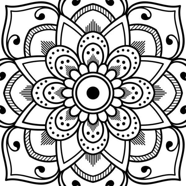 Mandala Para Colorear Libro Árabe Pakistán Marruecos Turquía India España — Vector de stock