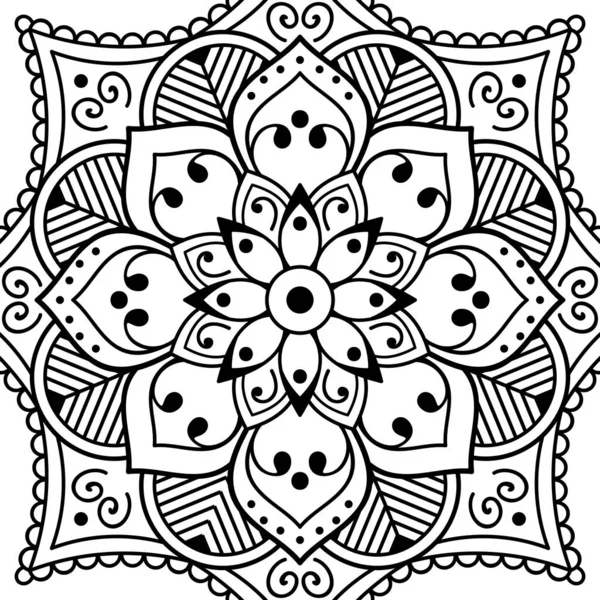 Mandala Para Colorear Libro Árabe Pakistán Marruecos Turquía India España — Archivo Imágenes Vectoriales