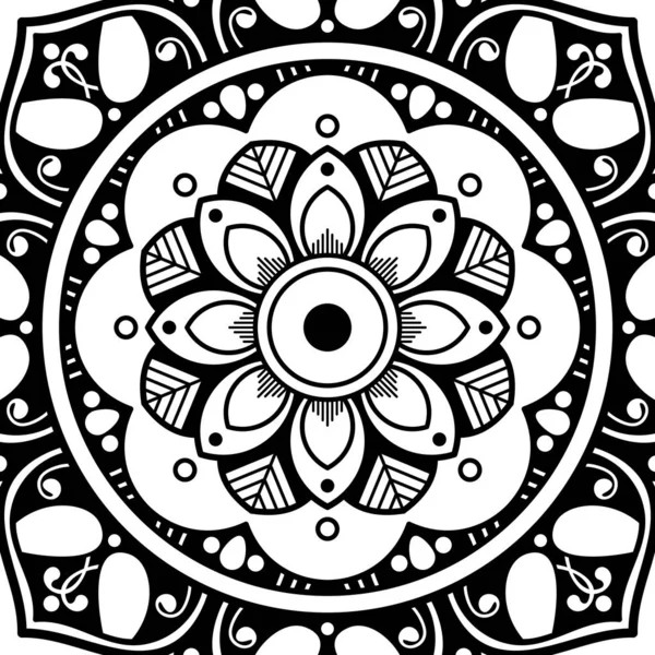 Mandala Para Colorir Livro Árabe Paquistão Marroquino Turco Indiano Espanha — Vetor de Stock