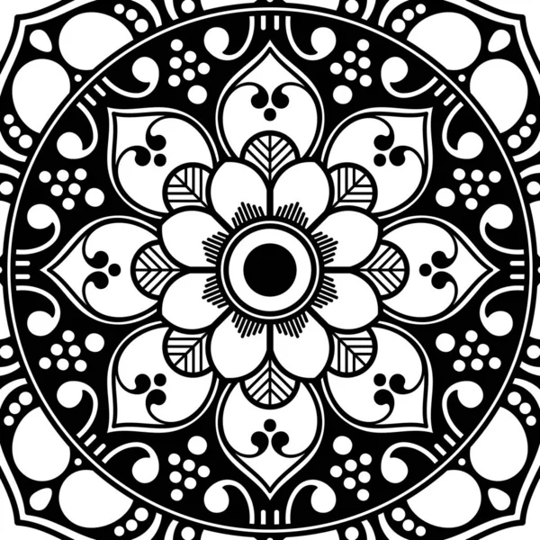 Mandala Para Colorear Libro Árabe Pakistán Marruecos Turquía India España — Archivo Imágenes Vectoriales