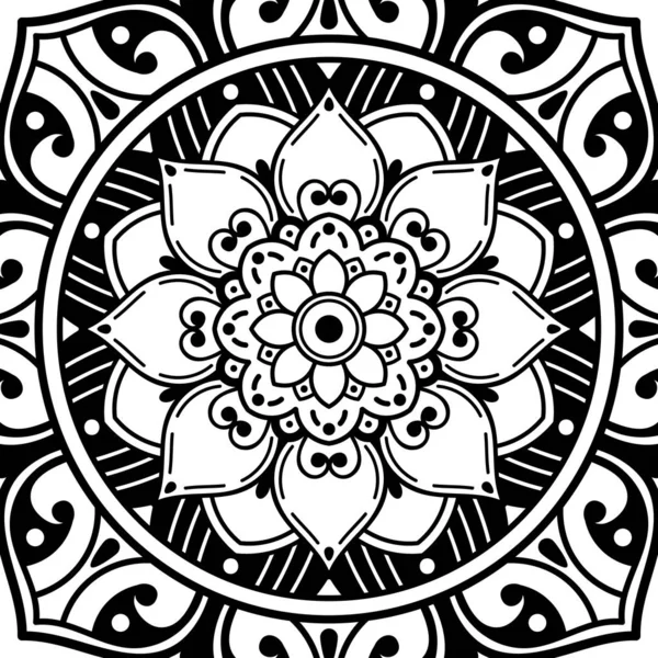 Mandala Para Colorear Libro Árabe Pakistán Marruecos Turquía India España — Archivo Imágenes Vectoriales