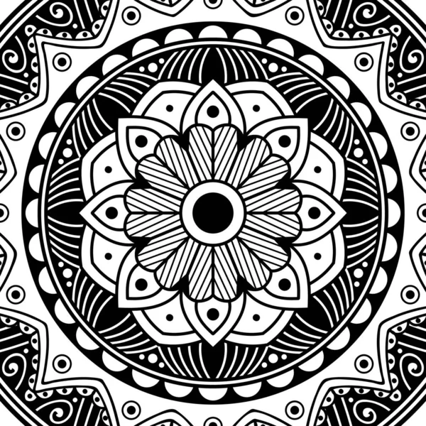 Mandala Para Colorear Libro Árabe Pakistán Marruecos Turquía India España — Archivo Imágenes Vectoriales