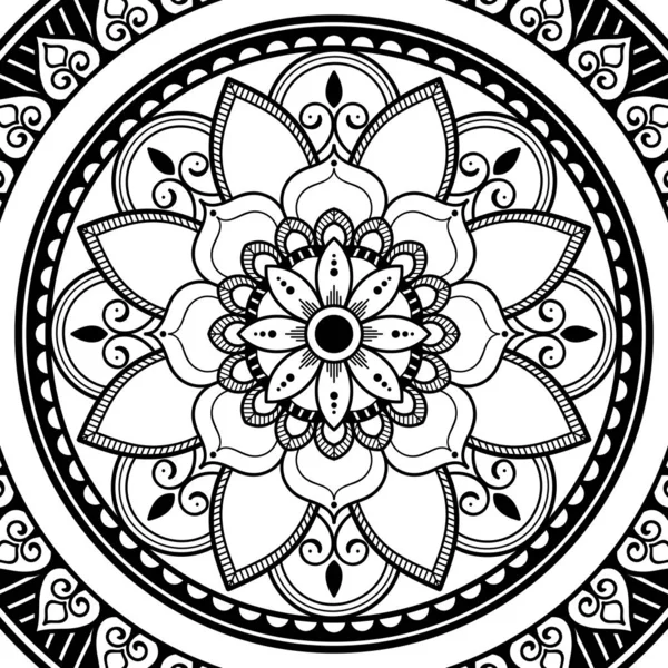 Mandala Para Colorir Livro Árabe Paquistão Marroquino Turco Indiano Espanha — Vetor de Stock