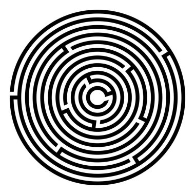 Giriş ve çıkışı olan labirent vektörü