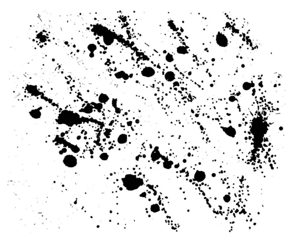 Black Vector Paint Drops Splatter — Stock Vector