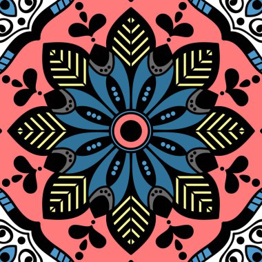 Beyaza izole edilmiş dekoratif etnik renk süsü. Tatil için iyi bir dekor. Yazdırma ve tebrik kartı için mükemmel.