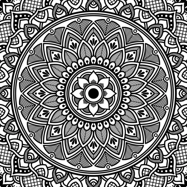 Mandala Ornamento Redondo Decorativo Puede Utilizar Para Tarjeta Felicitación Impresión — Vector de stock