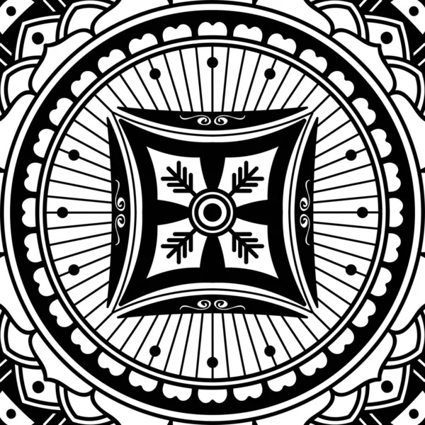 Мандала Декоративный Круглый Орнамент Можно Использовать Распечатки Поздравительных Открыток Чехлов — стоковый вектор