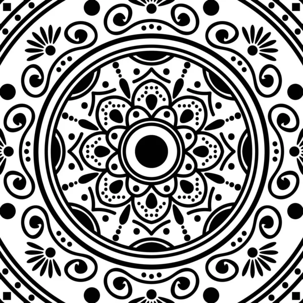 Mandala Ornamento Redondo Decorativo Pode Ser Usado Para Cartão Saudação — Vetor de Stock