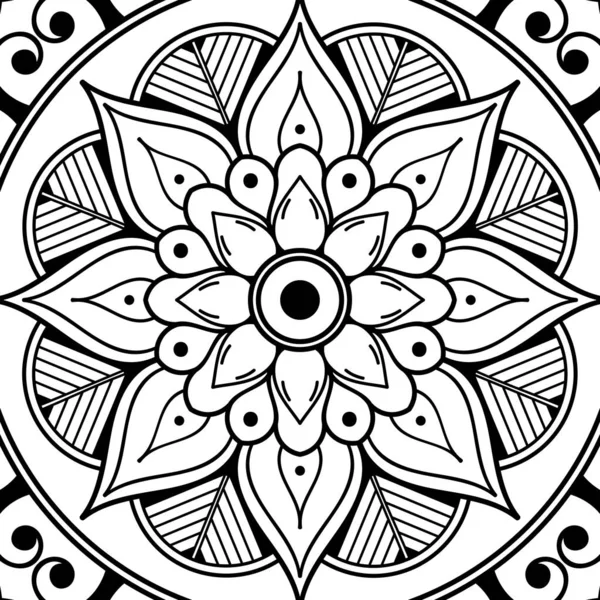 Mandala Ornamento Redondo Decorativo Pode Ser Usado Para Cartão Saudação — Vetor de Stock