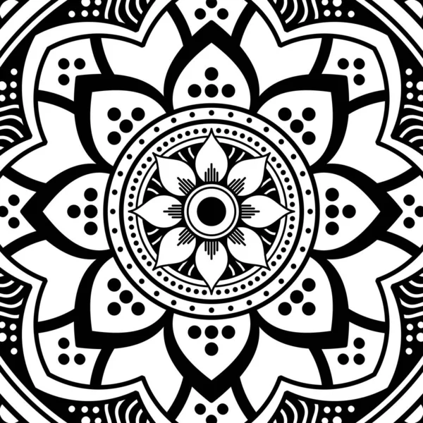 Mandala Pattern Black White Decorative Ornament Pattern Stress Therapy Patterns — Stock Vector