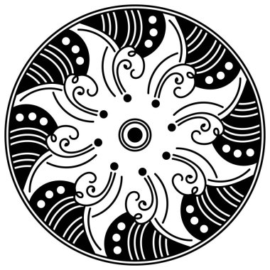 Mandala geometrik desenli soyut grafik kare arkaplan. Vektör illüstrasyonu