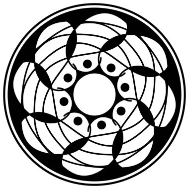 Mandala geometrik desenli soyut grafik kare arkaplan. Vektör illüstrasyonu