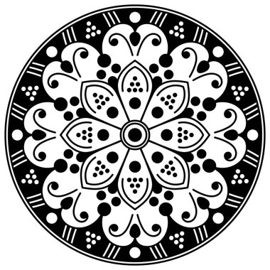 Mandala geometrik desenli soyut grafik kare arkaplan. Vektör illüstrasyonu